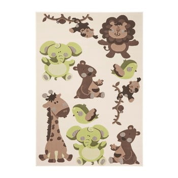 Covor zala living animals, 140 x 200 cm, verde-maro