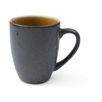 Cană cu toartă din ceramică și glazură interioară ocru bitz mensa, 300 ml, negru