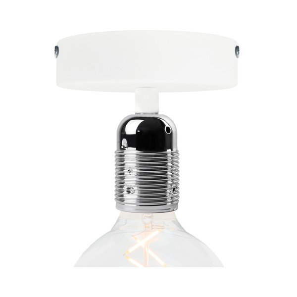 Bílé stropní svítidlo se stříbrnou objímkou Bulb Attack Uno Basic