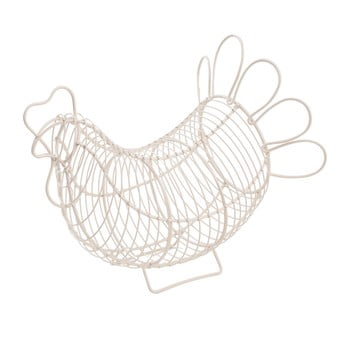 Coș metalic pentru ouă T&G Woodware Small Chicken, alb imagine