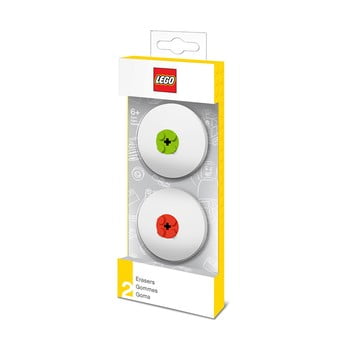 Set 2 gume de șters pyramid international lego batman movie red & lime