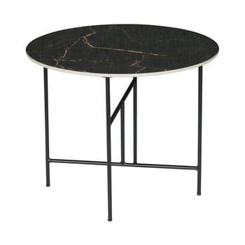 Măsuță de cafea cu blat din porțelan WOOOD Vida, ⌀ 60 cm, negru