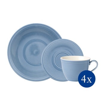 Set 12 vase din porțelan pentru cafea Like by Villeroy & Boch Group, albastru