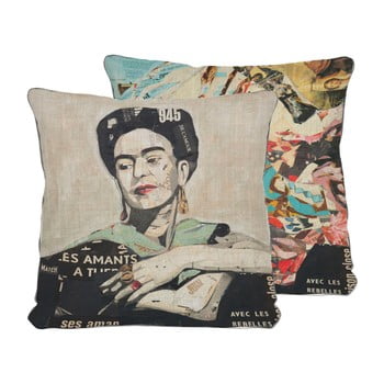 Față de pernă reversibilă madre selva frida collage, 45 x 45 cm