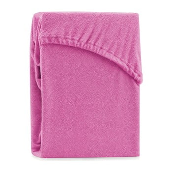 Cearșaf elastic pentru pat dublu ameliahome ruby fuchsia, 220-240 x 220 cm, fucsia