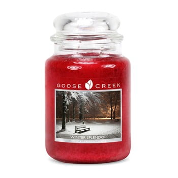 Lumânare parfumată în recipient de sticlă goose creek winter splendor, 150 ore de ardere
