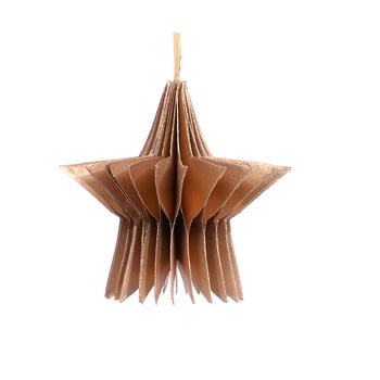 Decorațiune din hârtie pentru crăciun, formă stea only natural, lungime 7,5 cm, auriu