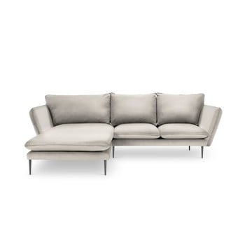 Colțar pe partea stângă cu 5 locuri din catifea mazzini sofas acacia, bej
