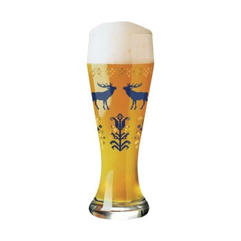 Set pahar din sticlă cristalină pentru bere și 5 suporturi pahare Ritzenhoff Fisherman´s Wife, 390 ml
