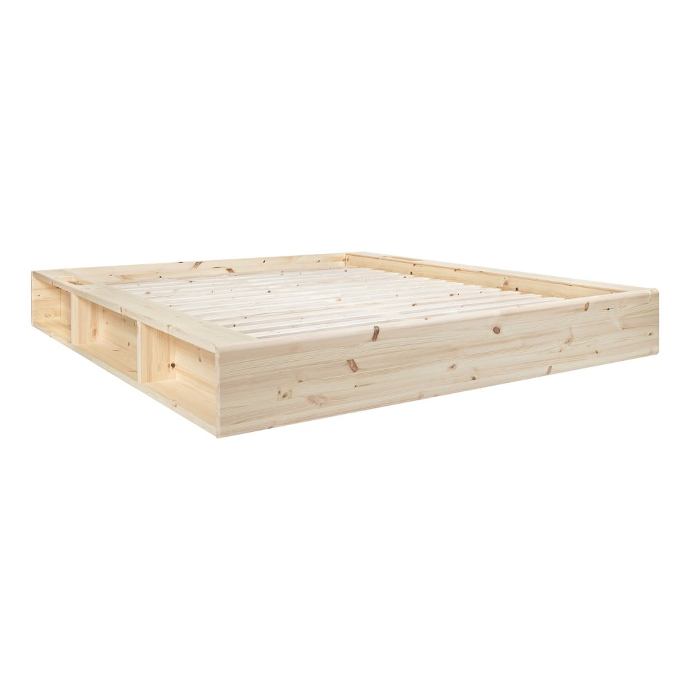 Dvoulůžková postel z masivního dřeva s úložným prostorem Karup Design Ziggy, 180 x 200 cm