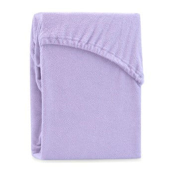 Cearșaf elastic pentru pat dublu ameliahome ruby lilac, 220-240 x 220 cm, violet