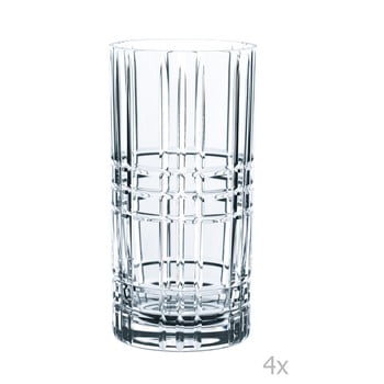 Set 4 pahare din sticlă cristalină Nachtmann Square Longdrink, 445 ml imagine