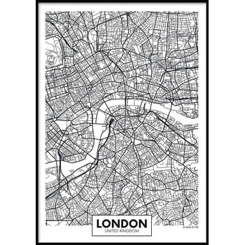 Poster cu ramă pentru perete map/london, 40 x 50 cm