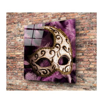 Tablou din sticlă 3d art mask, 40 x 40 cm