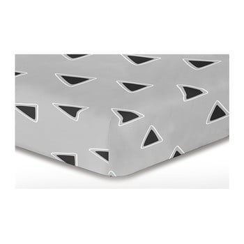 Cearşaf din microfibră decoking triangle, 90 x 200 cm, gri