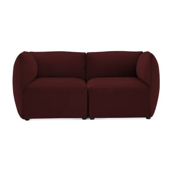 Canapea modulară cu 2 locuri vivonita velvet cube, vișiniu