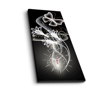 Ceas decorativ pentru perete motýl, 30 x 70 cm