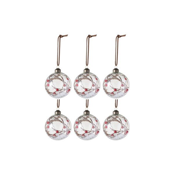 Bauble 6 db-os üveg karácsonyfadísz szett, ø 8 cm - J-Line