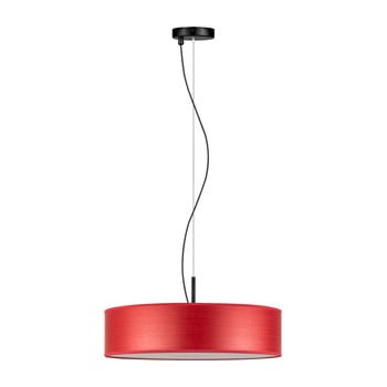 Lustră cu abajur din furnir natural bulb attack ocho, roșu