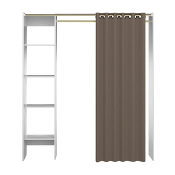 Sistem depozitare cu rafturi și draperie temahome tom, alb