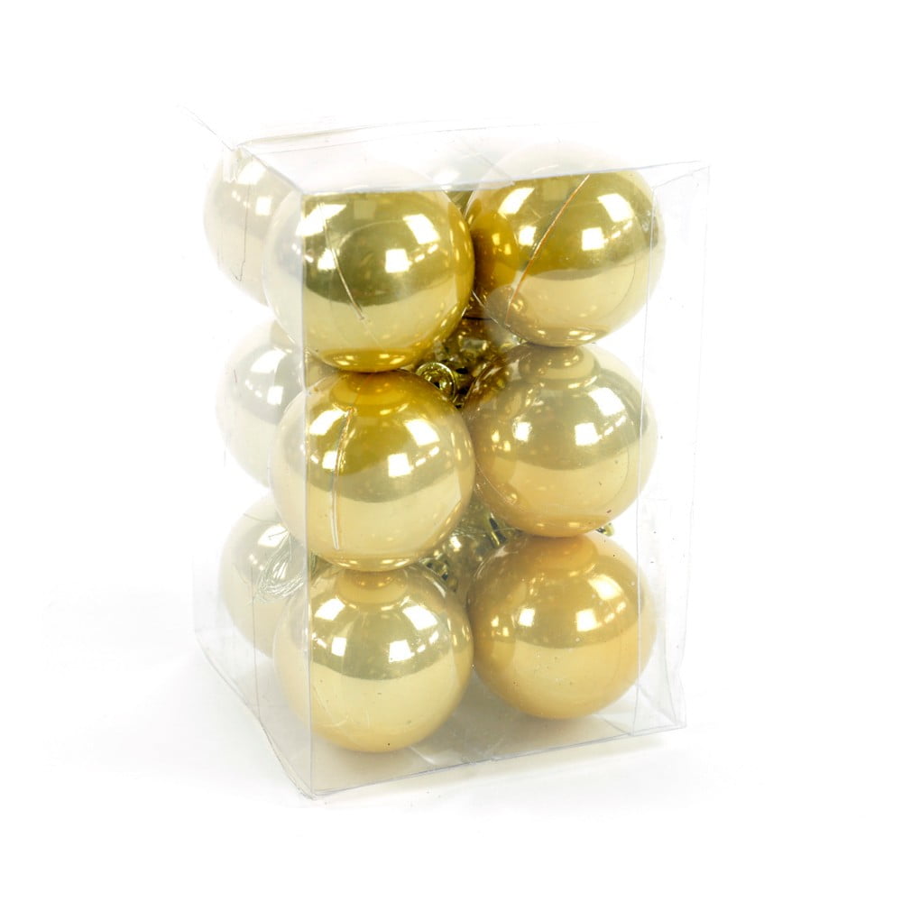 Sada 12 vánočních ozdob ve zlaté barvě Unimasa Pearl