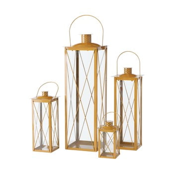 Set 4 felinare din sticlă boltze farol, auriu
