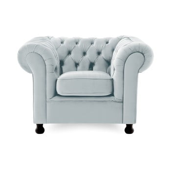 Fotoliu vivonita chesterfield, gri albăstrui