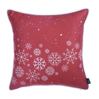 Față de pernă cu model de crăciun apolena honey snowflakes, 45 x 45 cm, roșu