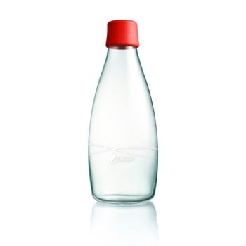 Sticlă cu garanție pe viață retap, 800 ml, roșu