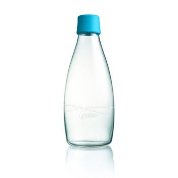 Sticlă cu garanție pe viață retap, 800 ml, albastru deschis