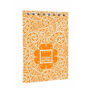 Blocnotes a7 makenotes paisley one, 64 file, portocaliu
