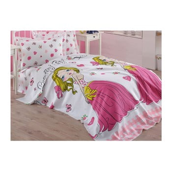 Cuvertură din bumbac pentru copii princess, 160 x 235 cm, roz