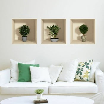 Set 3 autocolante cu efect 3d ambiance small bushes