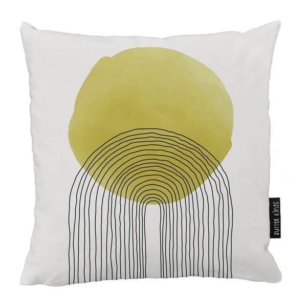 Béžovo-žlutý bavlněný dekorativní polštář Butter Kings Rising Sun, 50 x 50 cm