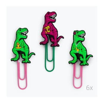 Set 6 agrafe de birou just mustard t-rex