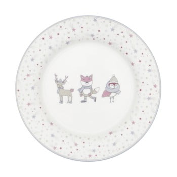 Farfurie din gresie ceramică green gate kids, alb - roz