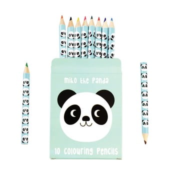Set 10 creioane în husă cu model cu panda rex london