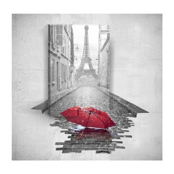 Tablou de perete 3d mosticx red umbrella in paris, 40 x 60 cm