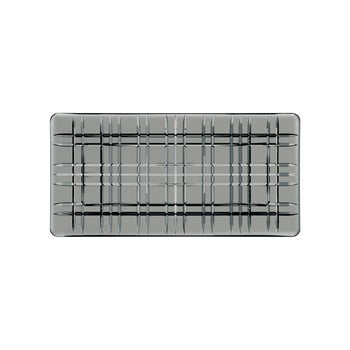 Tavă pătrată pentru servit din cristal nachtmann square plate smoke, lungime 28 cm, gri