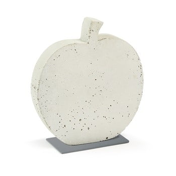 Decorațiune din ciment la forma sens apple, 28 x 30 cm, alb