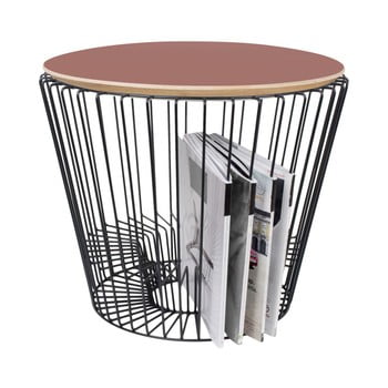 Masă auxiliară din metal hartÔ, Ø 50 cm, roz