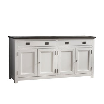 Comodă cu 4 uși și 2 sertare Canett Skagen Sideboard, alb