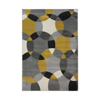Covor flair rugs cocktail cosmo grey ochre, 160 x 230 cm