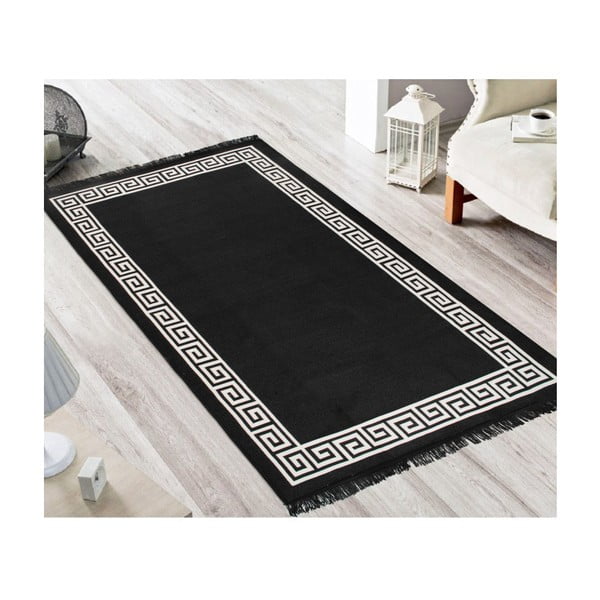 Béžovo-černý oboustranný koberec Justed, 80 x 150 cm