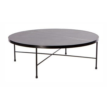 Masă de cafea metalică nørdifra marble, ⌀ 90 cm, negru