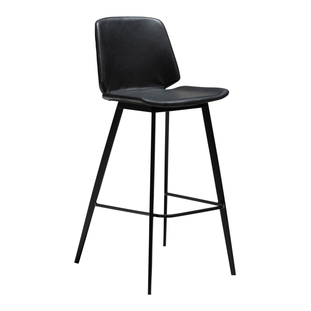 Černá barová židle z eko kůže DAN–FORM Denmark Swing, výška 105 cm