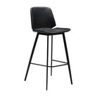 Černá barová židle z eko kůže DAN–FORM Denmark Swing, výška 105 cm