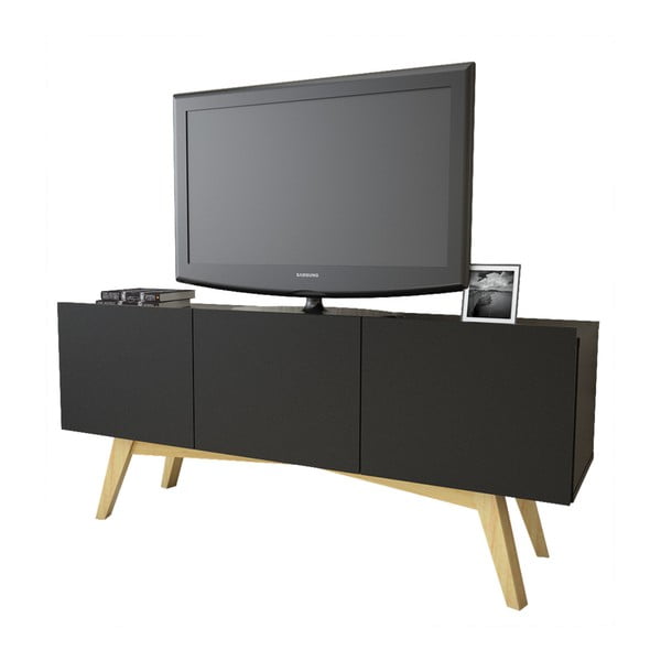 Černý TV stolek Magenta Home Lou, šířka 120 cm