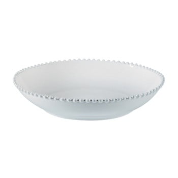 Farfurie adâncă pentru salată/paste din gresie ceramică costa nova pearl, ⌀ 34 cm, alb