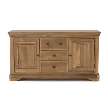 Comodă din lemn de stejar vida living carmen, lungime 1,55 cm